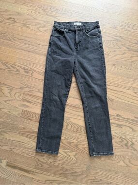Madewell High-Rise Black Straight Jeans